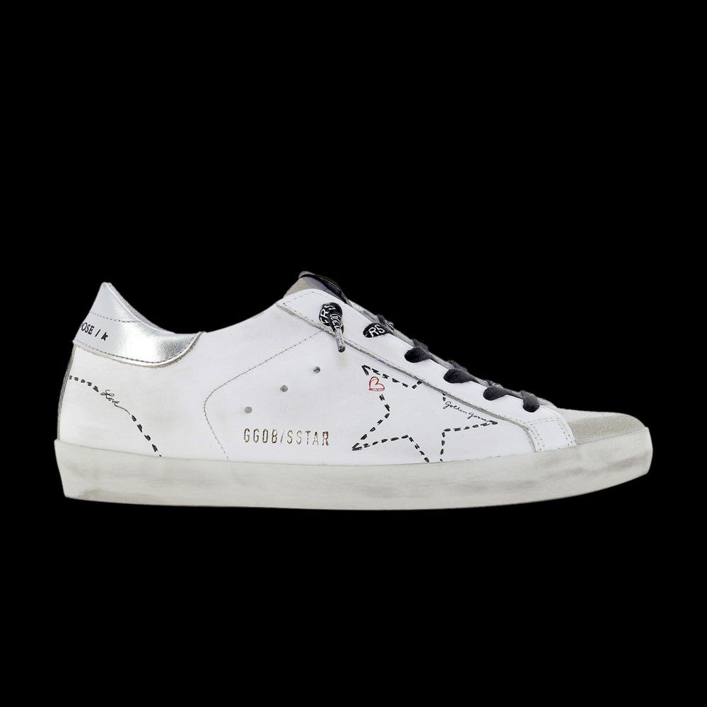 Golden Goose Superstar Distressed Low 'White Silver' Sneakers | GOAT