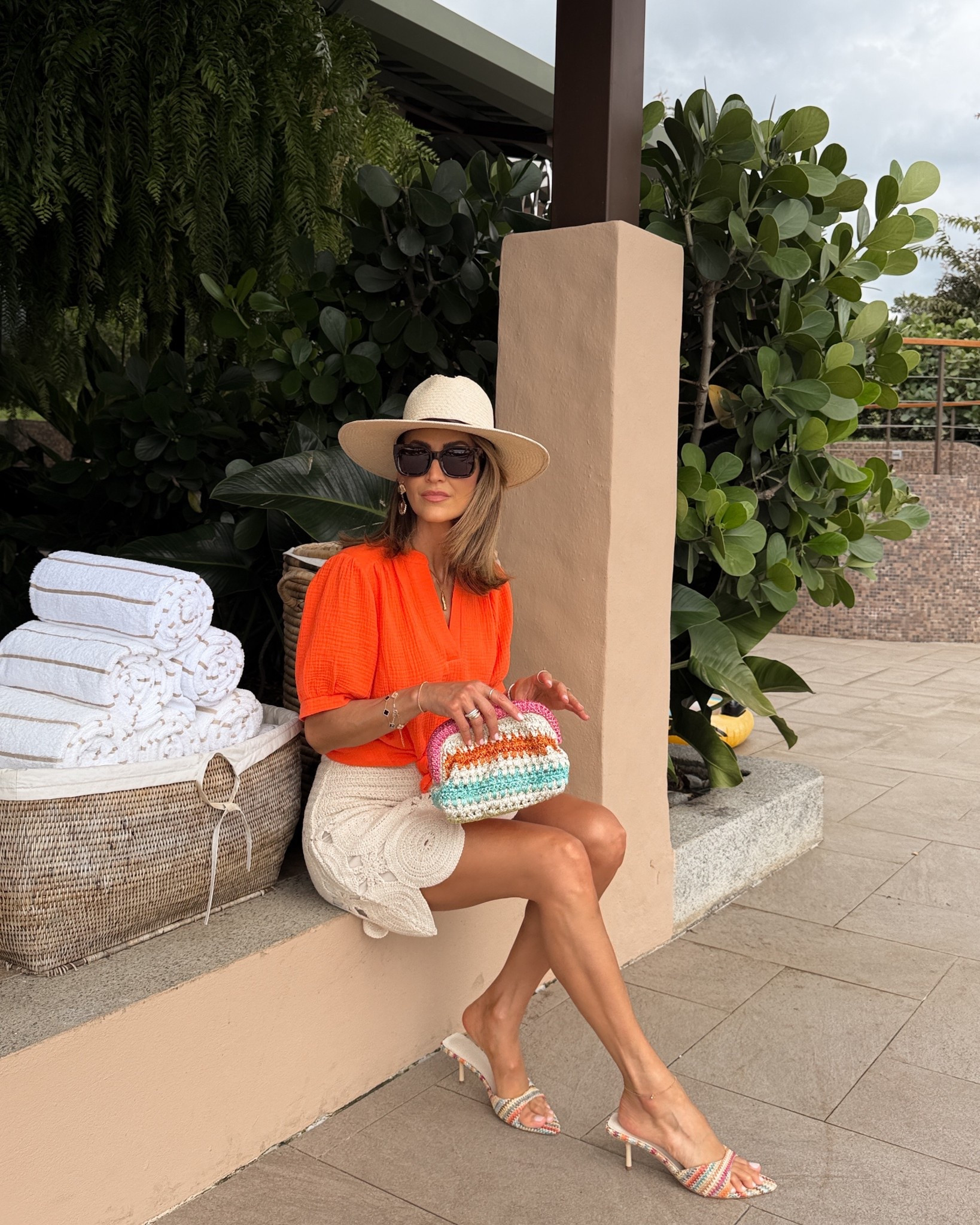 This top is making me re-think my neutral life! It’s so fun and gets me in spring mode instantly! Loving the metallic thread of the colorful bag and these heels!! Ohh la la! 

#LTKootd #LTKFindsUnder100 #LTKSeasonal