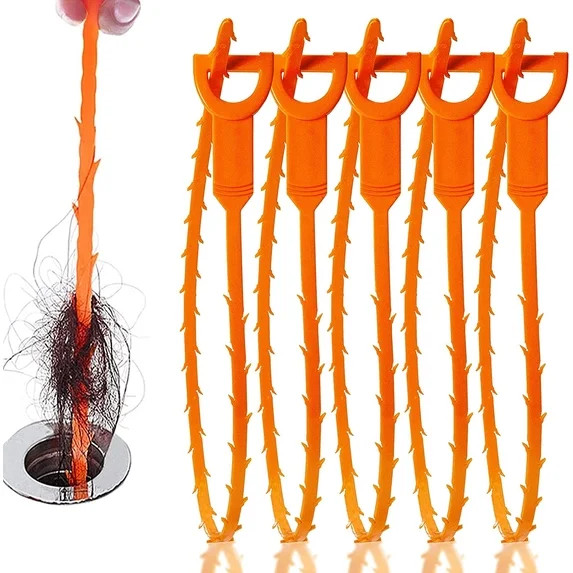 5 Pack 25inch Drain clog remover, Snake Drain Cleaner Hair Clog Remover tool, Shower kitchen sink... | Walmart (US)