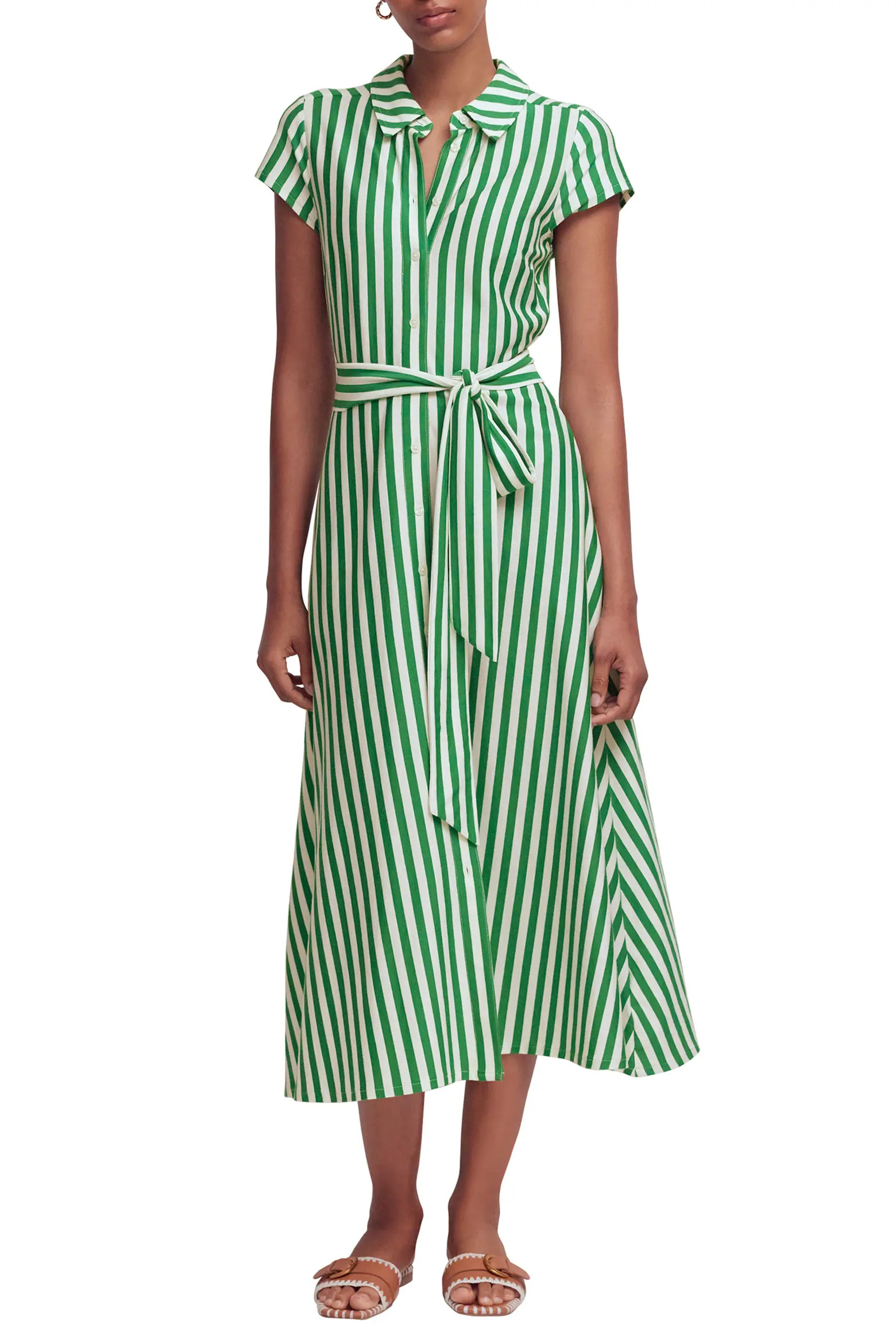 Marcia Stripe Cap Sleeve Cotton Blend Jersey Shirtdress (Women) | Nordstrom | Nordstrom