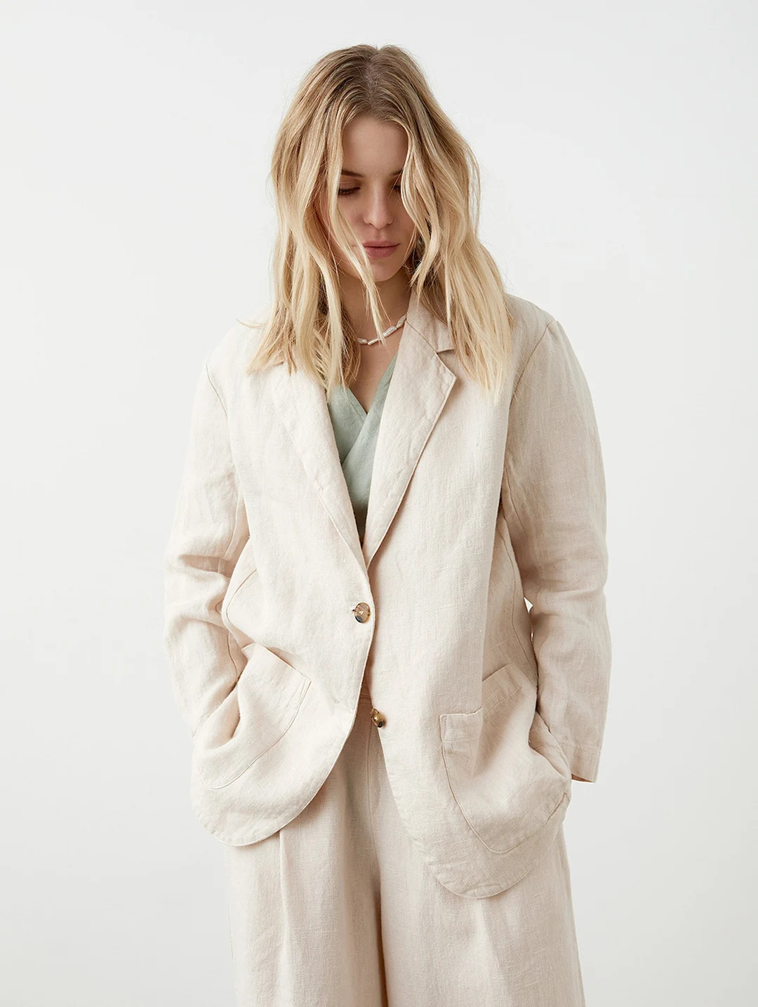 Heavy Linen Blazer Oversized Linen Jacket for Women Boxy - Etsy | Etsy (US)