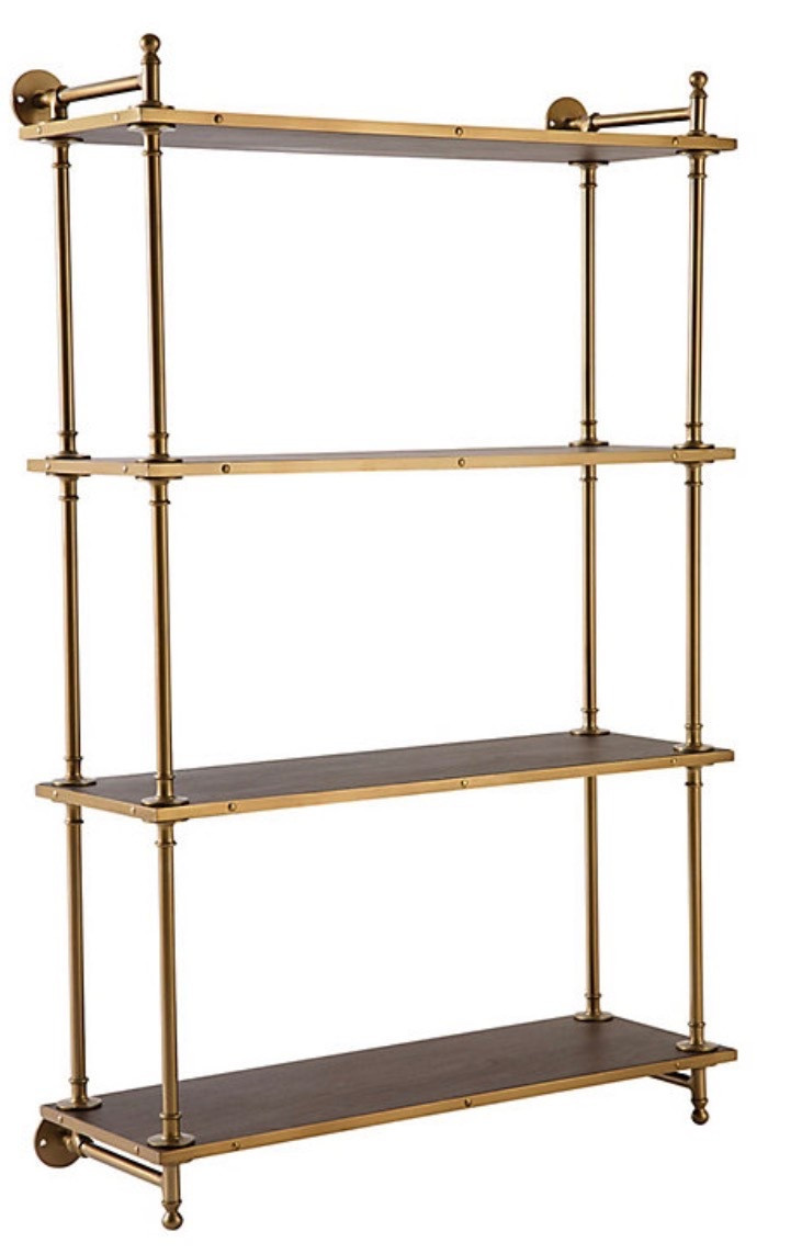 Brass gold open shelves apothecary style French bistro

#LTKHome