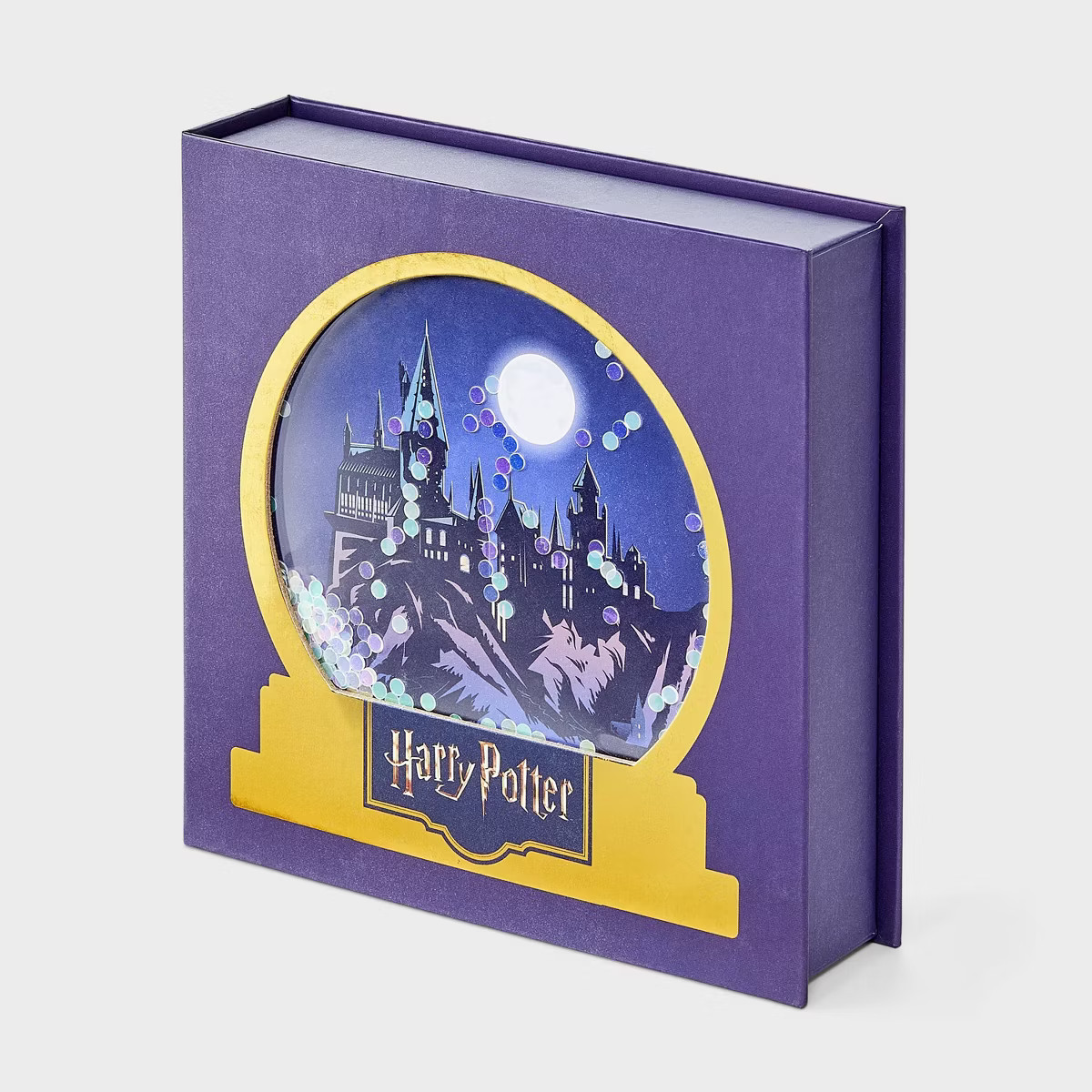 Women's Harry Potter Snow Globe Box of Cozy Embroidered Crew Socks - Purple 4-10 | Target