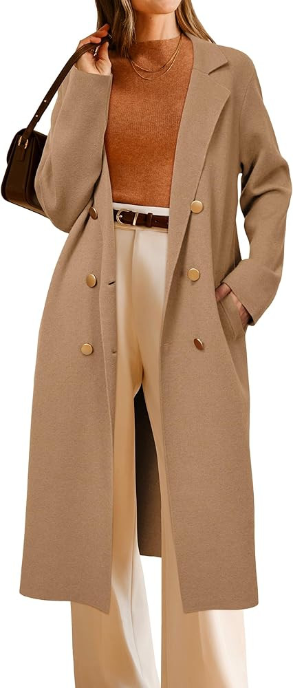Arach&Cloz Women's Wool Blend Double Breasted Winter Outfits Long Cardigan Sweater Coat 2025 | Amazon (US)
