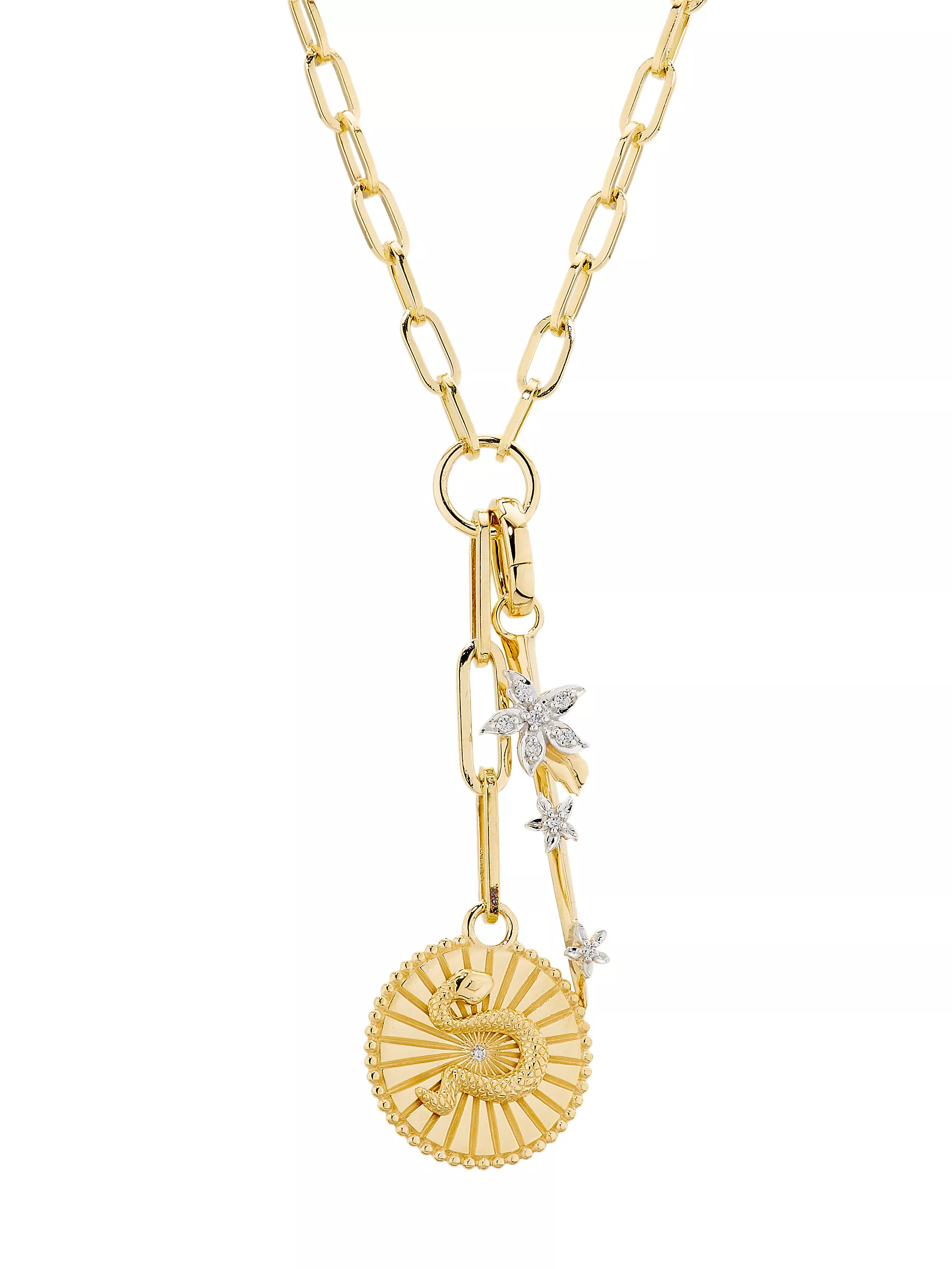 Wholeness 18K Yellow Gold & 0.082 TCW Diamond Necklace | Saks Fifth Avenue