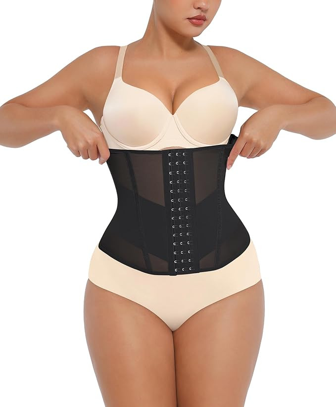 FeelinGirl Waist Trainer for Women Underbust Waist Cincher Corset Girdle Hourglass Body Shaper | Amazon (US)