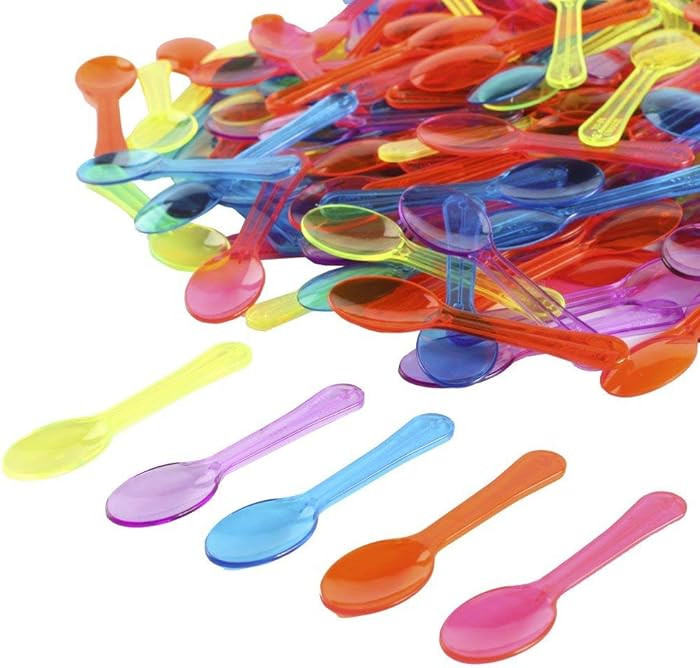 Extra Sturdy, Gmark 100pc 3" Assorted Multi-Color Taster Plastic Mini Spoons for frozen food, Ice... | Amazon (US)
