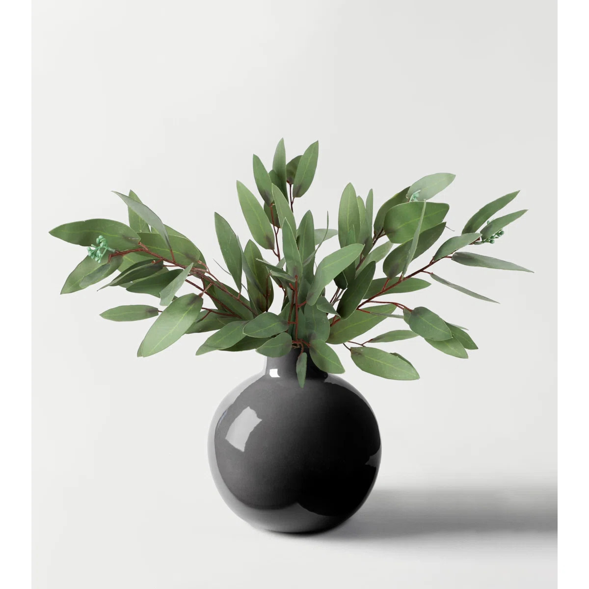 3 Pack Faux Artificial Eucalyptus Stems With Faux Seeds 31'' Tall Fake Plants Leaves Olive Tree B... | Wayfair North America