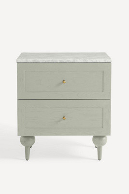 Fern Marble Top Two-Drawer Nightstand | Anthropologie (US)