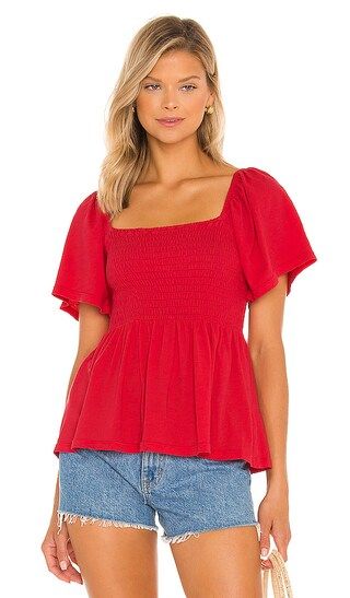 Light Weight Jersey Top in Chili | Revolve Clothing (Global)