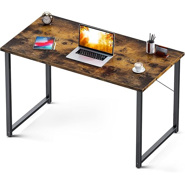 AWQM Computer Home Office Desk, 43" Small Desk Table with Storage Shelf and Bookshelf, Side Bag, ... | Amazon (US)