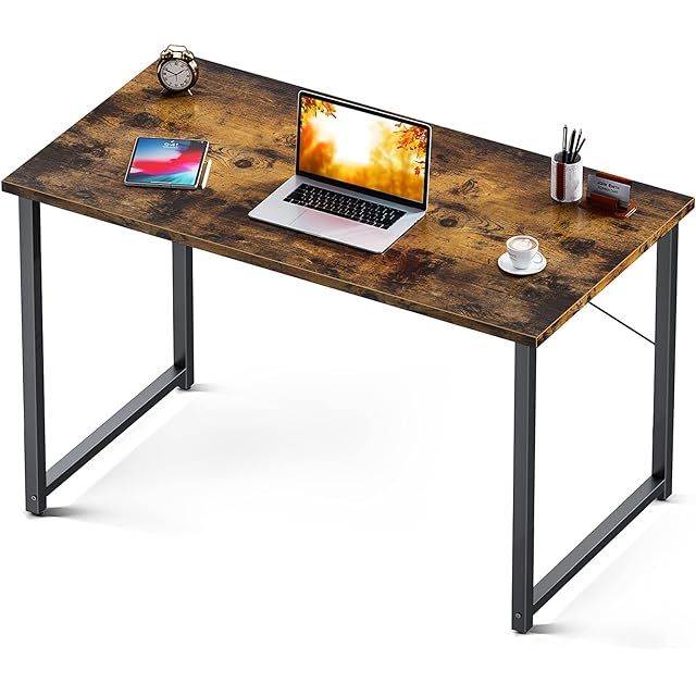 AWQM Computer Home Office Desk, 43" Small Desk Table with Storage Shelf and Bookshelf, Side Bag, ... | Amazon (US)