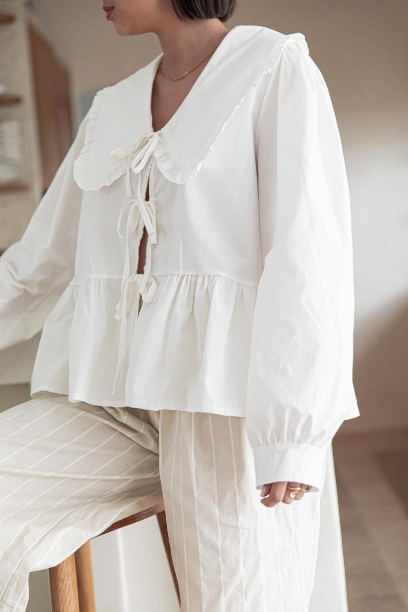 SANA Blanche - Blouse À Nouer | Pretty Wire