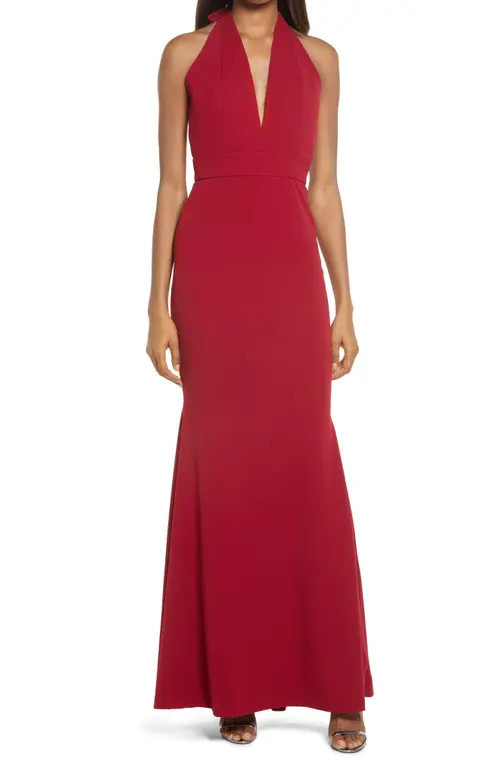 Dress the Population Camden Mermaid Hem Evening Gown in Garnet at Nordstrom, Size Medium | Nordstrom