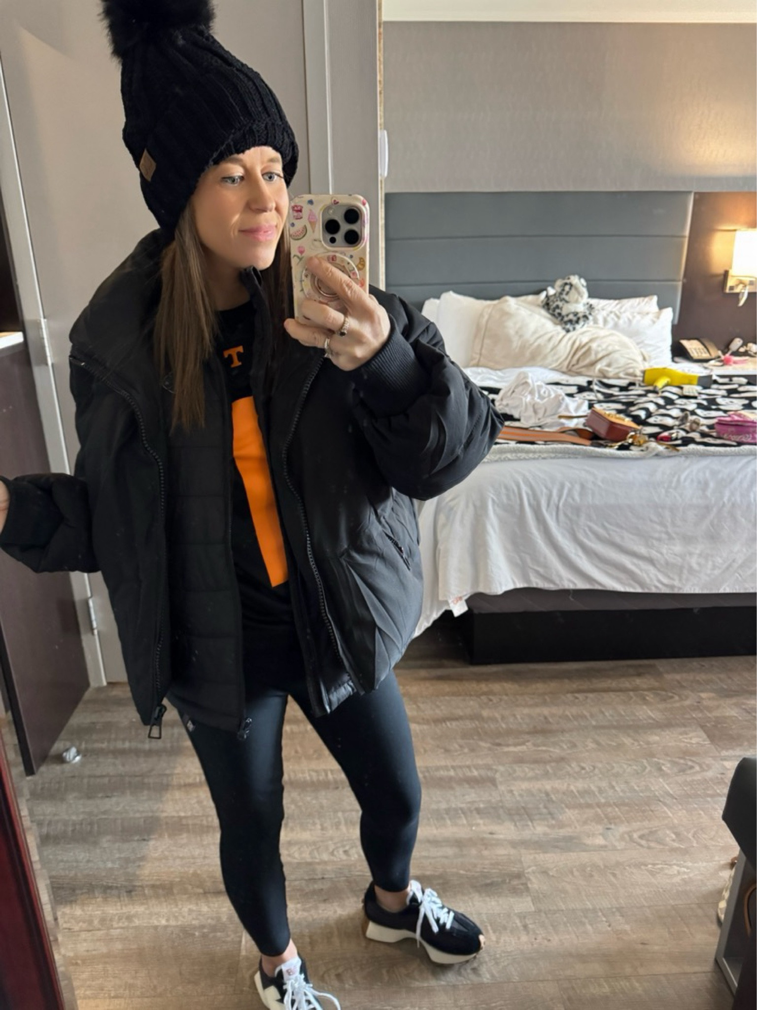 Winter Game Day Outfit! The coziest puffer jacket, heated vest, fleece lined leggings that come in a 25" and 28" length! And the best battery pack ever! 

#LTKActive #LTKPetite #LTKSeasonal