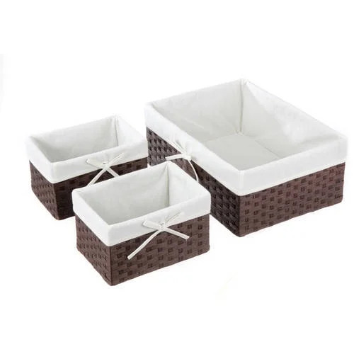 Mainstays Dark Brown Rolled Paper Storage Basket Set, 3 Piece | Walmart (US)