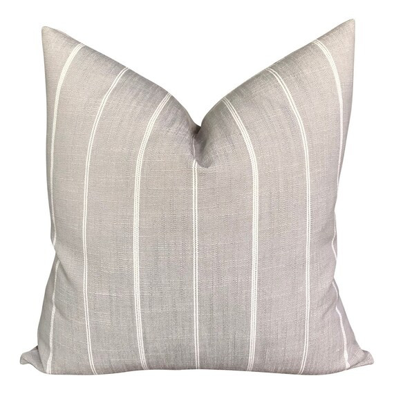 READY TO SHIP 20x20 Designer 'Fritz Washed' in Silver Pillow Cover  //Gray Silver Throw Pillows  ... | Etsy (US)