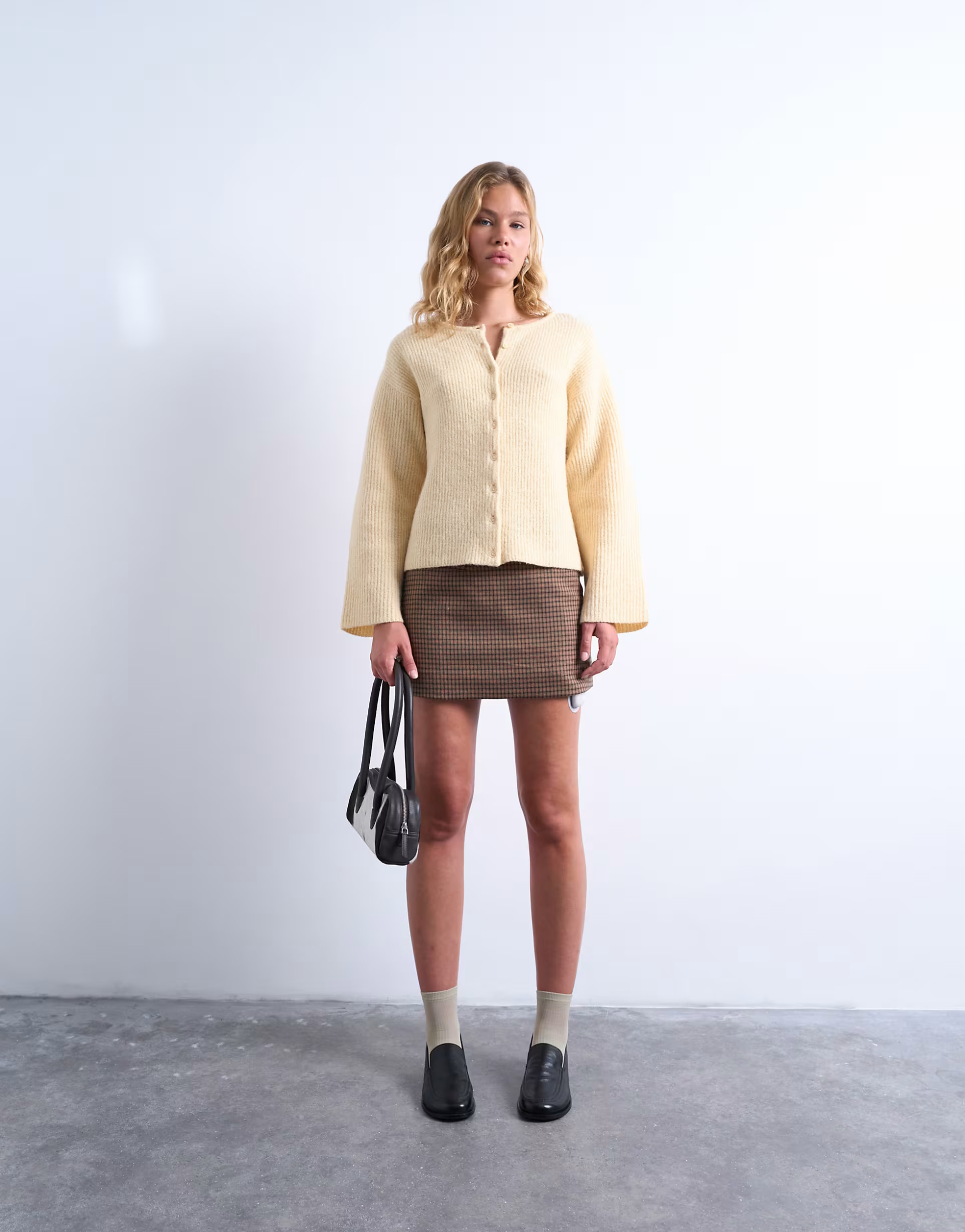 Topshop knitted easy ribbed relaxed cardigan in buttermilk | ASOS | ASOS (Global)