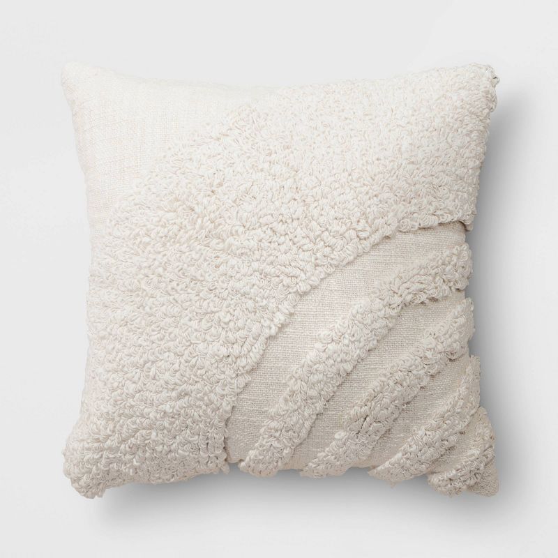 Tufted Curve Patterned Square Throw Pillow - Threshold™ | Target