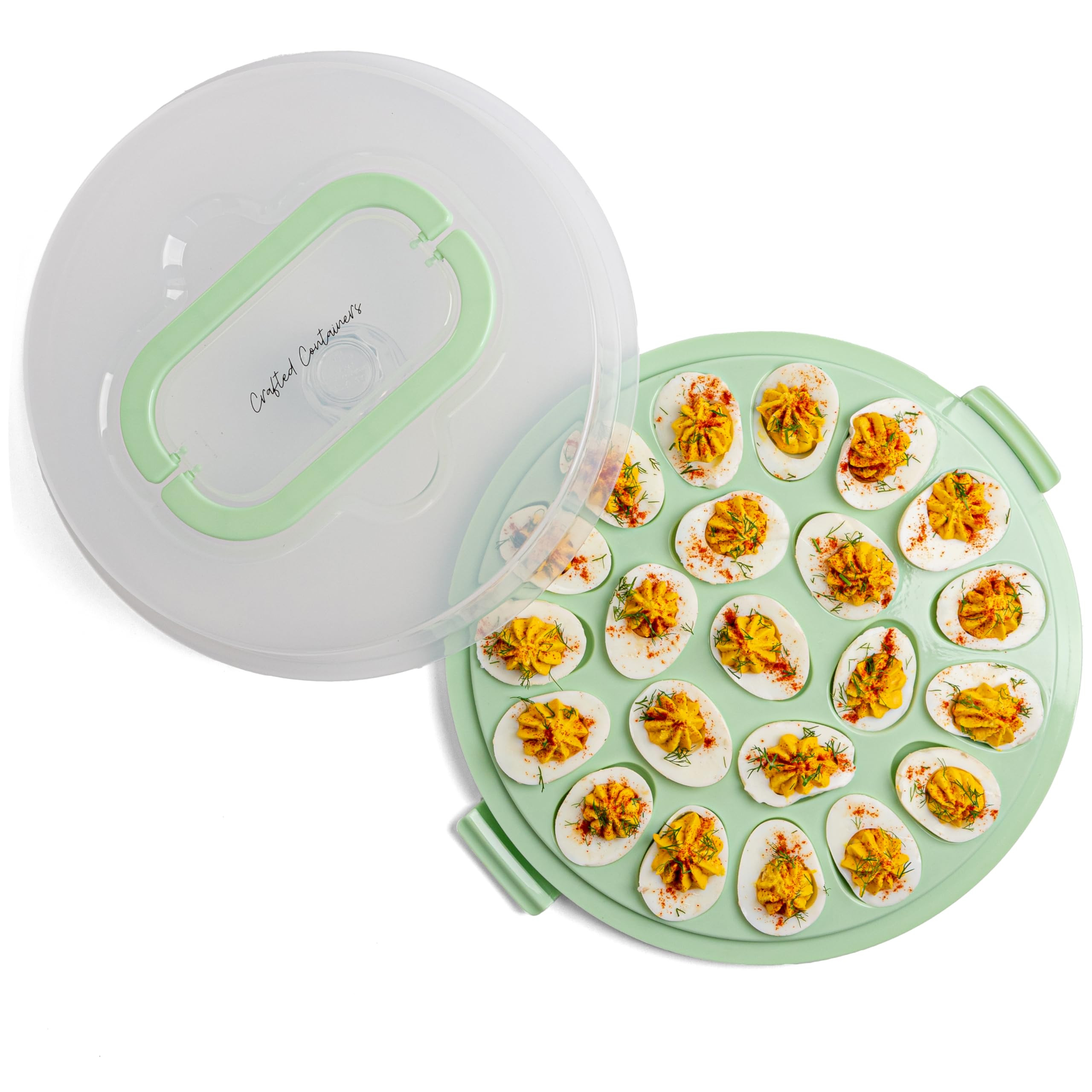 Deviled Egg Carrier with Lid & Handles - Classy Deviled Egg Tray Platter for Holidays, Parties - ... | Amazon (US)