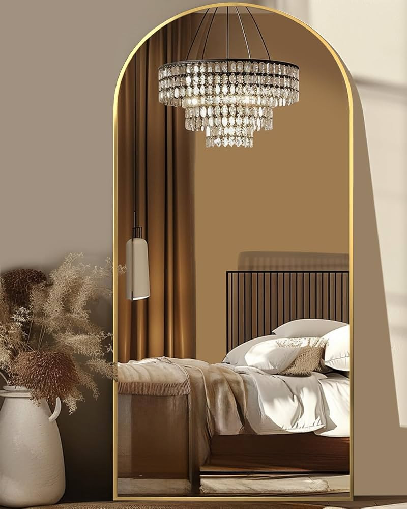 Floor Mirror, 68"×27" Arched Full Length Mirror Arched Mirror with Stand, Large Arched Wall Mirr... | Amazon (US)
