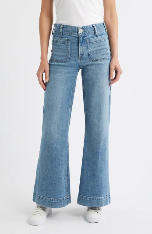 CITY BLUES Soho Patch Pocket Wide Leg Jeans in Vintage Whisker at Nordstrom, Size 6 | Nordstrom