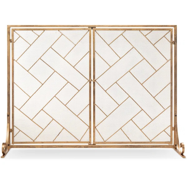 Amol 2 Panel Iron Fireplace Screen | Wayfair North America