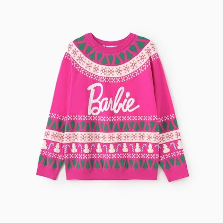 Barbie Womens Sweater Christmas Tree Snowman Pattern Crewneck Pullover Roseo Knitwear Sizes S-XL | Walmart (US)