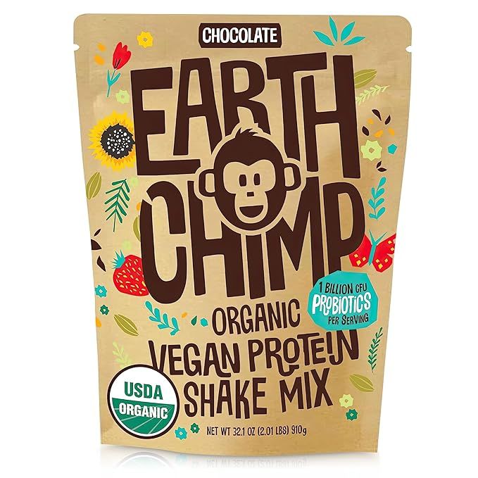 EarthChimp Organic Vegan Protein Powder - with Probiotics - Non GMO, Dairy Free, Non Whey, Plant ... | Amazon (US)