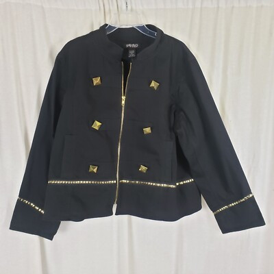Spirited Randolph Duke Collarless Zip Moto Band Jacket Blazer Women 2X Plus Size | eBay | eBay US