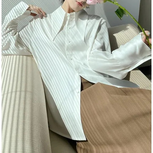 Natesmapu - Pointed Collar Plain Shirt | YesStyle Global