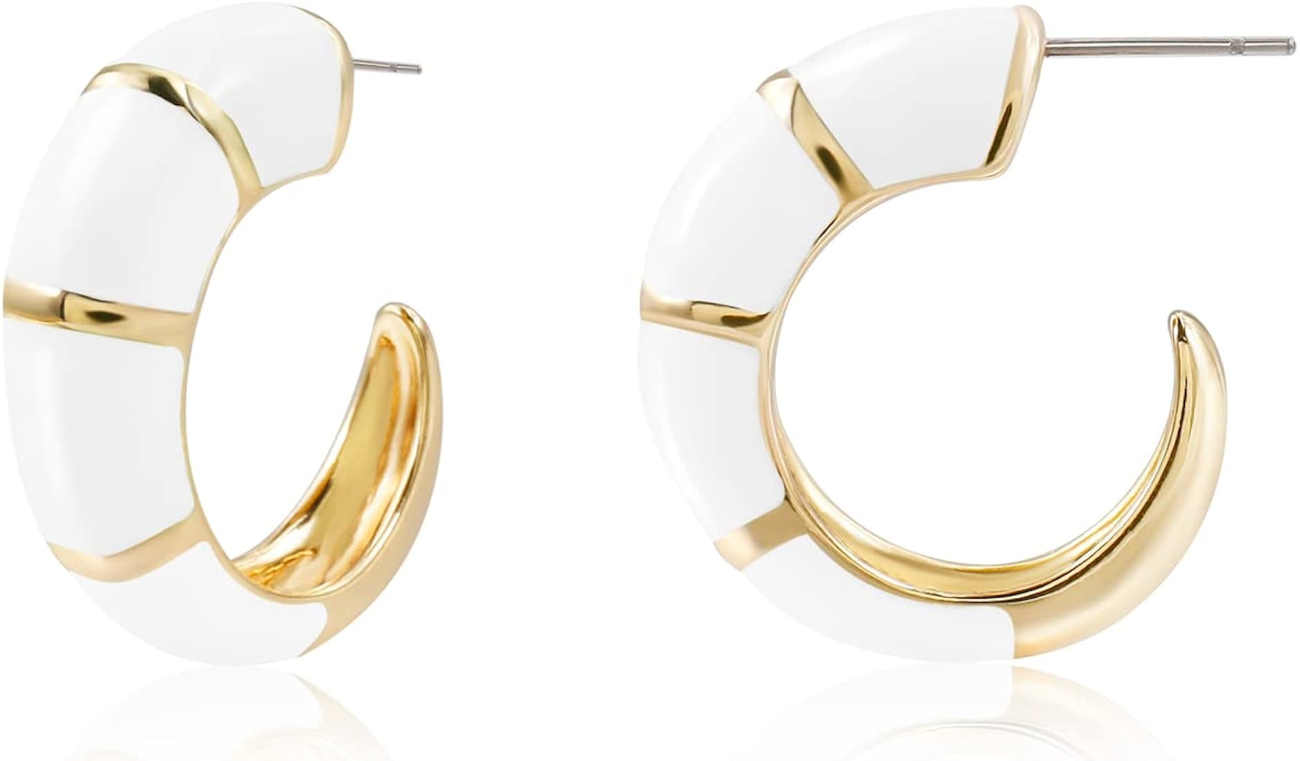 CONRAN KREMIX Colorful Chunky Gold Plated Hoop Earrings For Women Statement Summer Earrings Trend... | Amazon (US)