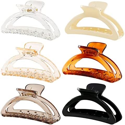 6 Pack Hair Claw Clips, 3.5 Inch Medium Hair Clips, Non-slip Hair Claw Clips for Women/Girls, Semici | Amazon (US)