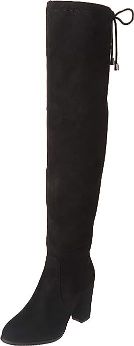 DREAM PAIRS Women's Thigh High Fashion Boots Over The Knee Block Mid Heel Boots | Amazon (US)