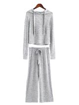 'Vania' Cropped Hoodie and Bottoms Loungewear Set (4 Colors) | Goodnight Macaroon