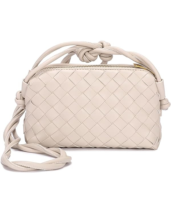 Woven Crossbody Bags For Women, Small Handmade Purse Clutch Shoulderbag Handbag, Zipper Closure | Amazon (US)