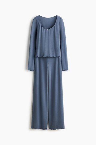 H & M - Brushed Jersey Pajamas - Blue | H&M (US + CA)
