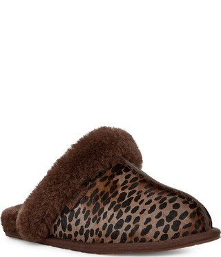 Scuffette Caspain Spotted Animal Print Calf Hair Slippers | Dillard's