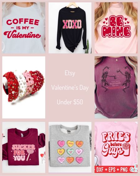 valentine’s day tops, shirts and sweatshirts for a festive holiday! love is in the air with these cute premade and DIY valentines quotes. all under $50 and on sale now! xoxo! 

#LTKunder50 #LTKSeasonal #LTKsalealert