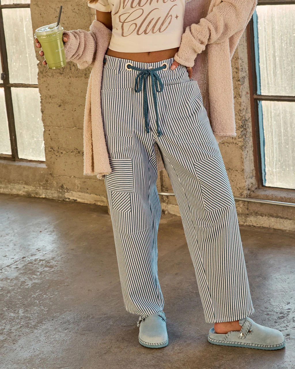 Lumen Pinstripe Rigid Straight Leg Jeans | VICI