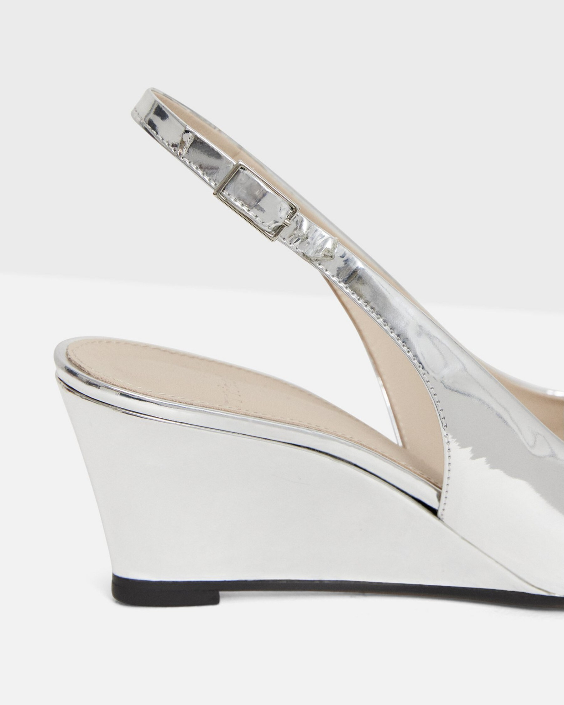 Slingback Wedge in Metallic Leather | Theory