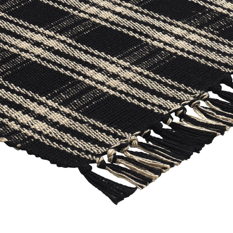 My Texas House Halloween Black Plaid Indoor/Outdoor Layering Rug, 38" x 58" | Walmart (US)