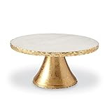 Mud Pie Marble Pedestal Cake Serving Stand, Gold | Amazon (US)