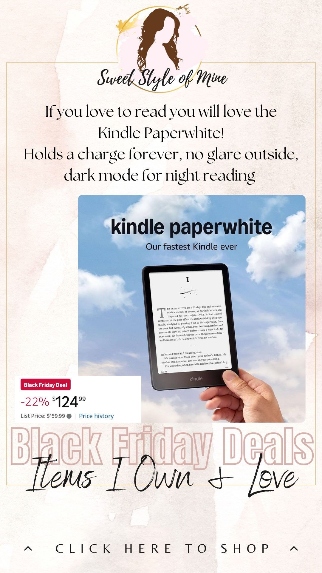 Black Friday Amazon deal: kindle paperwhite e-reader 🎄❤️ I LOVE my kindle! If you know someone who loves to read this is such a nice gift 

#LTKGiftGuide #LTKCyberWeek #LTKHoliday