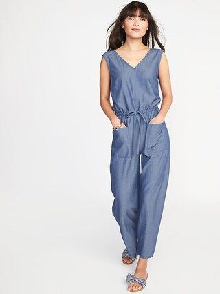 Sleeveless Utility Twill Jumpsuit for Women | Old Navy US