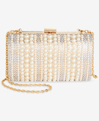 Ranndi Crystal & Imitation Mini Pearl Clutch Handbag, Macy's Exclusive | Macy's