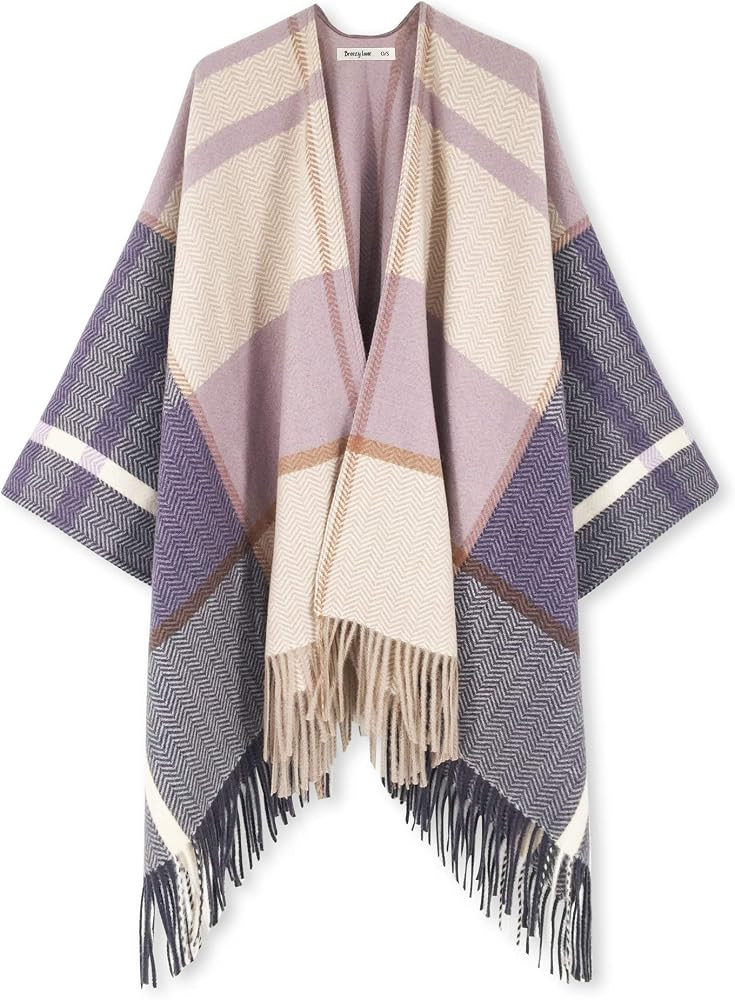 Breezy Lane Women's Shawl Wraps Warm Poncho Ruana Wrap Cardigan | Amazon (US)