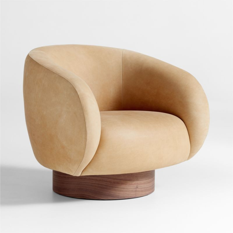 Kessler Leather Swivel Accent Chair + Reviews | Crate & Barrel | Crate & Barrel