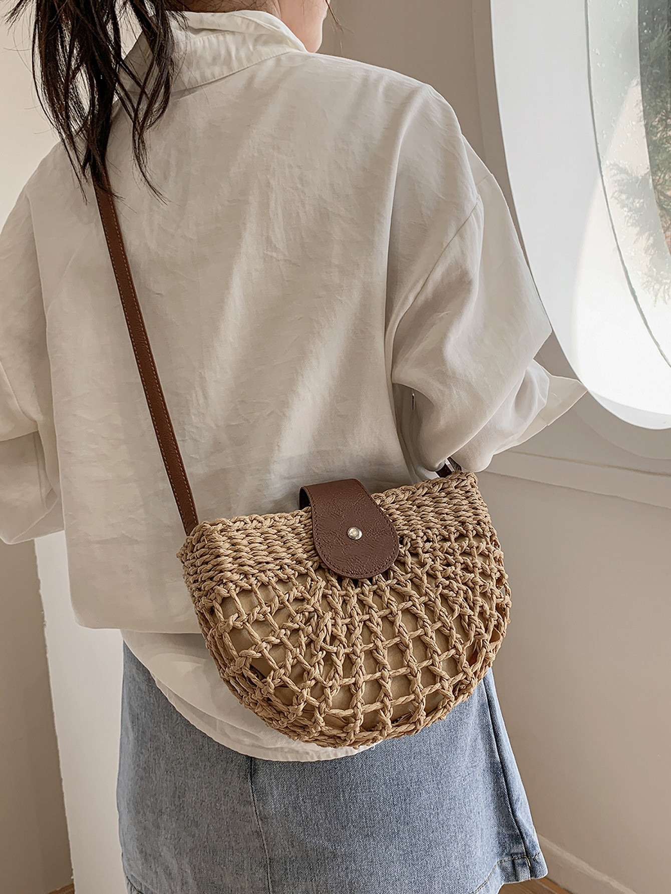 Hollow Out Design Straw Bag, Beach Essentials Women Bags For Vacation & Holiday, Trendy Wicker Ba... | SHEIN