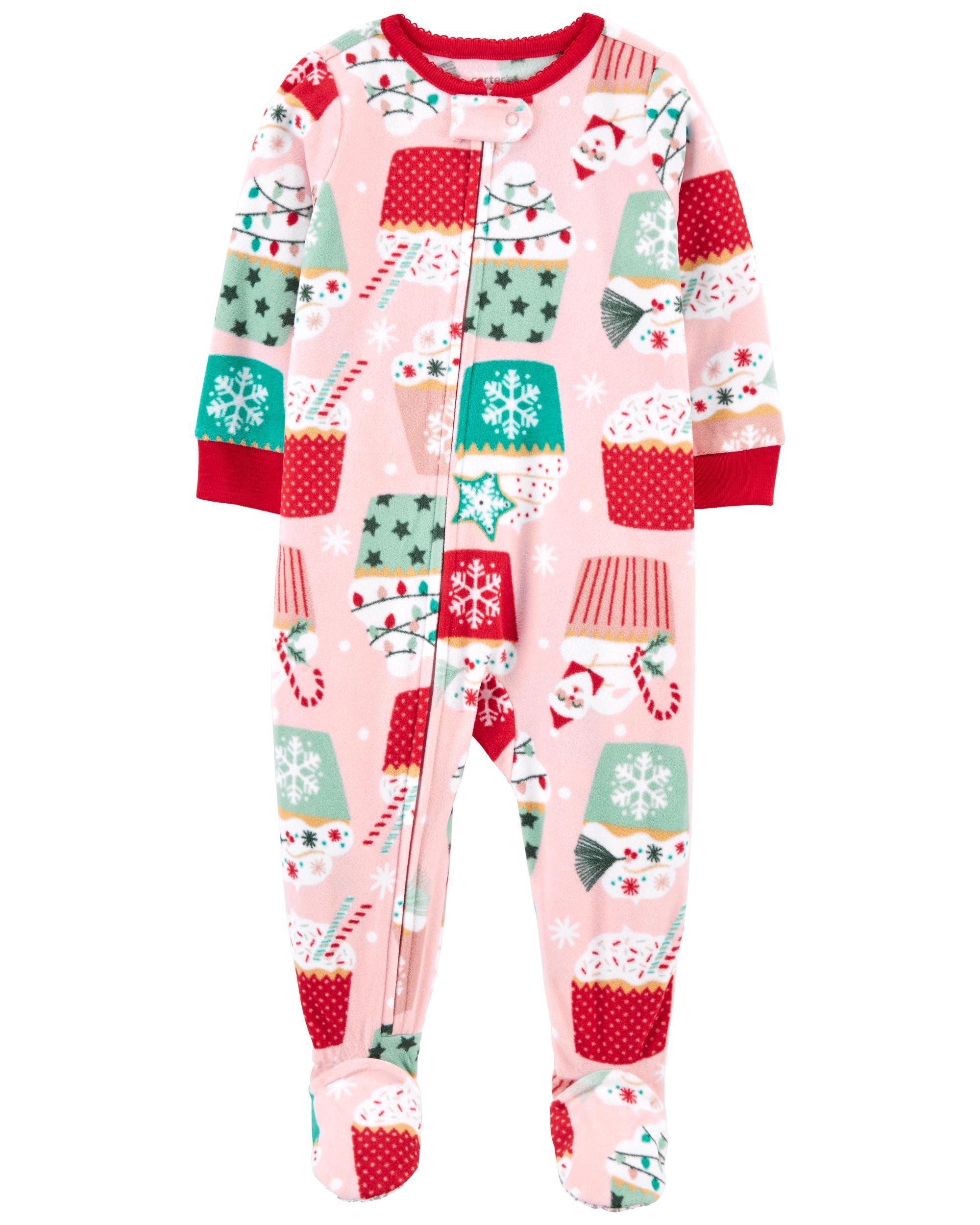 Toddler 1-Piece Cupcakes Fleece Footie PJs | Carter's